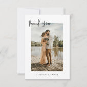 Mariage Merci photo minimaliste romantique (Devant)