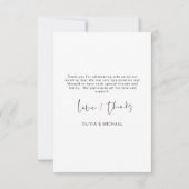 Mariage Merci photo minimaliste simple (Dos)