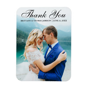 Mariage Merci Photo moderne Magnet L