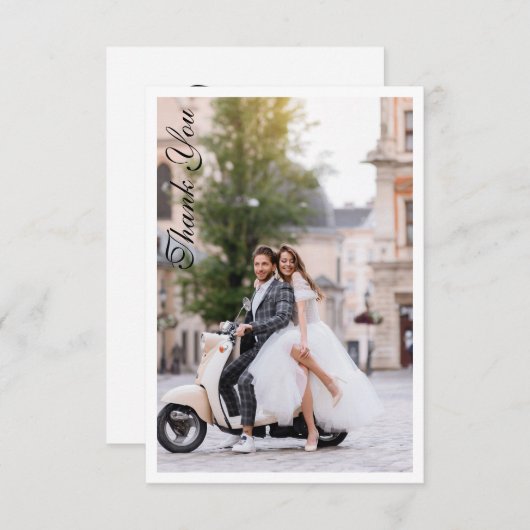 Mariage Merci Photo Moderne Simple Élégant (Devant / Derrière)