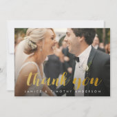 Mariage Merci photo QR Code or faux feuille (Devant)