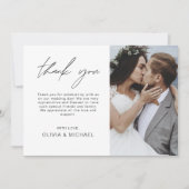 Mariage Merci Photo Simple Élégant Moderne (Devant)