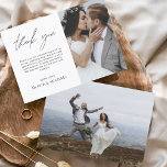 Mariage Merci Photo Simple Élégant Moderne<br><div class="desc">Cartes de Merci mariage qui ont une photo à l'avant et à l'arrière. Les cartes de remerciement contiennent une typographie de script moderne,  lettrée à la main,  qui sont élégantes,  simples et modernes à utiliser après la célébration du mariage.</div>