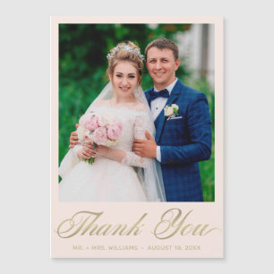 Mariage Merci rose vierge or magnet