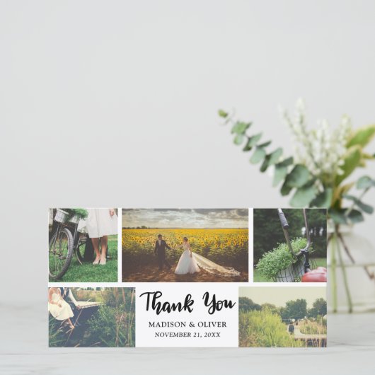 Mariage Merci Script Cinq Photo Collage (Debout devant)