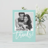 MARIAGE MERCI simple calligraphie menthe blanc (Debout devant)