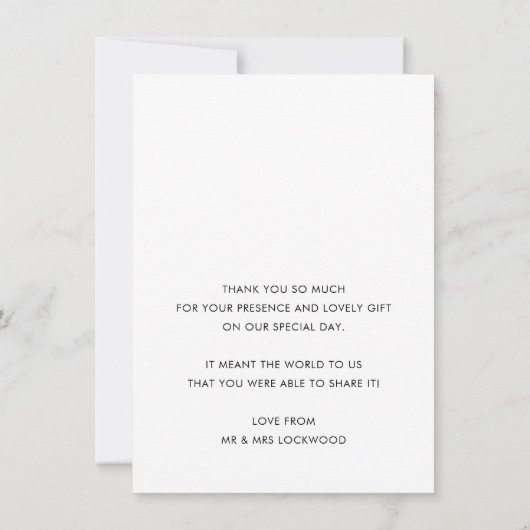 MARIAGE MERCI simple calligraphie rose chaud (Dos)