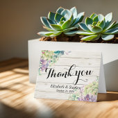 Mariage Merci Succulent Plante Bois rustique