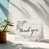 Mariage Merci Succulent Plante Bois rustique