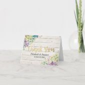 Mariage Merci Succulent Plante Bois rustique (Devant)