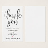 Mariage Merci Tags Lovely Calligraphy (Devant & derrière)