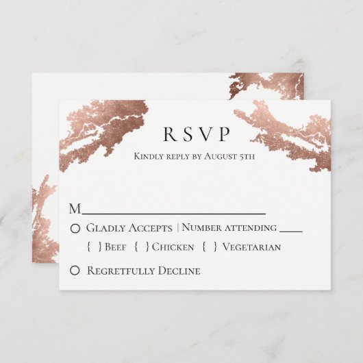 Mariage métallique moderne RSVP (Devant / Derrière)