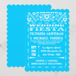 Mariage mexicain coloré Papel Picado Invitation