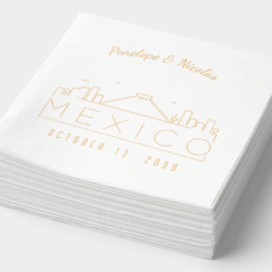 Mariage mexicain personnalisé Napkins Gold Foil