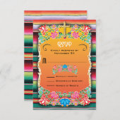 Mariage mexicain Rug et Floral RSVP (Devant / Derrière)