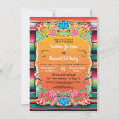 Mariage mexicain Rug et invitation à la floraison (Devant)