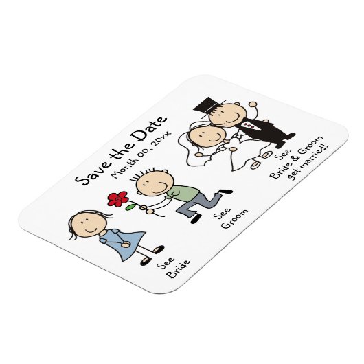 Mariage mignon Enregistrer la date Magnet (Côté Gauche)