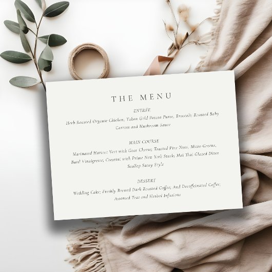 Mariage Mini menu pour typographie noir et blanc m
