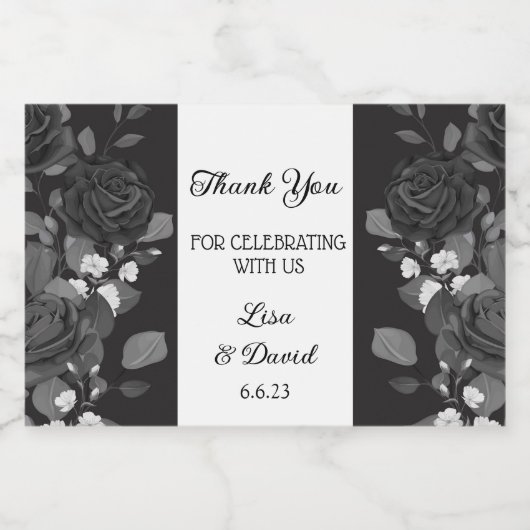 Mariage Mini Sparkling Wine Bottle Étiquette (Étiquettes simples)