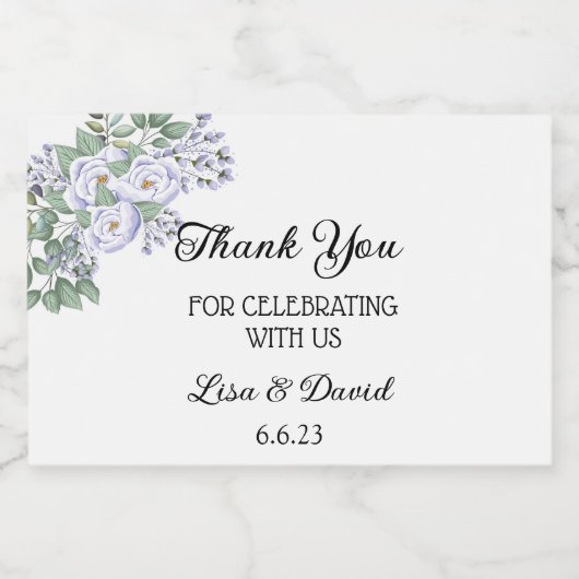 Mariage Mini Sparkling Wine Bottle Étiquette (Étiquettes simples)