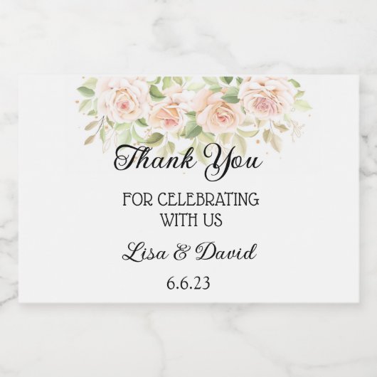 Mariage Mini Sparkling Wine Bottle Étiquette (Étiquettes simples)