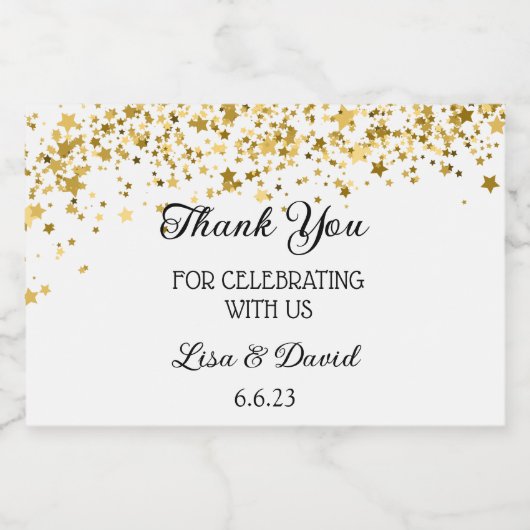 Mariage Mini Sparkling Wine Bottle Étiquette (Étiquettes simples)