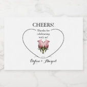 Mariage Mini Sparkling Wine Bottle Étiquette avec  (Étiquettes simples)