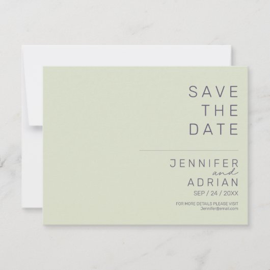 Mariage minimal Enregistrer les cartes de dates (Devant)
