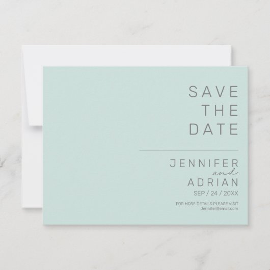 Mariage minimal Enregistrer les cartes de dates (Devant)