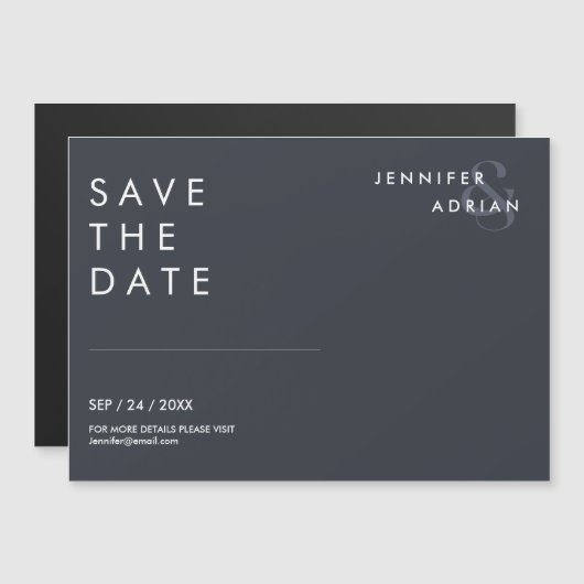 Mariage minimal Enregistrer les cartes de dates (Devant / Derrière)