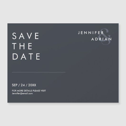 Mariage minimal Enregistrer les cartes de dates (Devant)