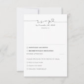 Mariage minimal moderne ivoire RSVP (Devant)