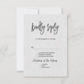 Mariage minimal moderne RSVP écriture manuscrite (Devant)