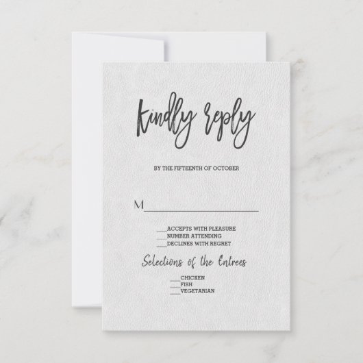 Mariage minimal moderne RSVP écriture manuscrite (Devant)