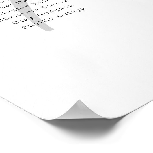 Mariage minimaliste 9 Tableau Sièges (Coin)