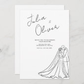 Mariage minimaliste de Faire-part de mariage tiré  (Devant / Derrière)
