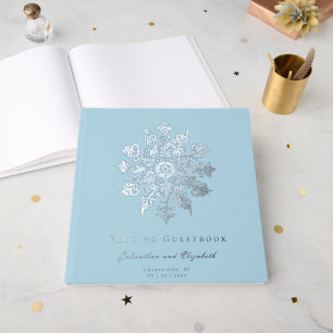 Mariage minimaliste de flocon de neige Bleu glac