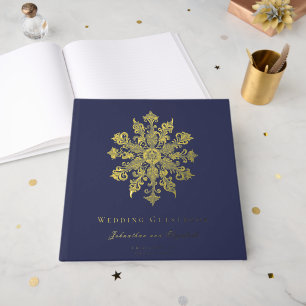 Mariage minimaliste de flocon de neige   Bleu Mari