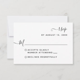 Mariage minimaliste de script bohème RSVP