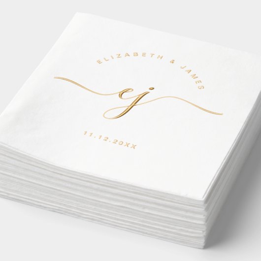 Mariage Minimaliste Élégant Monogramme Simple (Détail)