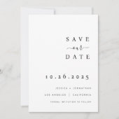 Mariage Minimaliste Enregistrer La Date Invitation (Devant)