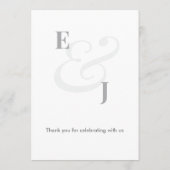 Mariage Minimaliste Esperluette | Numéro de Table (Dos)