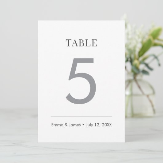 Mariage Minimaliste Esperluette | Numéro de Table (Debout devant)