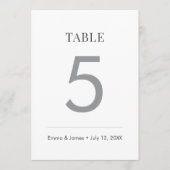 Mariage Minimaliste Esperluette | Numéro de Table (Devant)