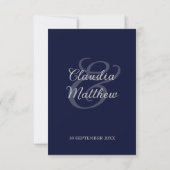 Mariage minimaliste et bleu marine moderne RSVP (Dos)