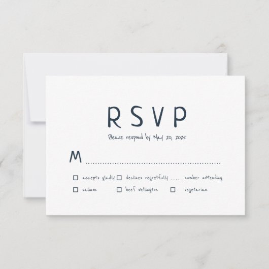 Mariage minimaliste et moderne RSVP (Devant)