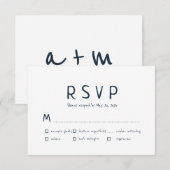 Mariage minimaliste et moderne RSVP (Devant / Derrière)