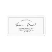 Mariage minimaliste Étiquettes de adresse RSVP (Devant)