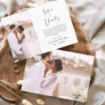 Mariage minimaliste Merci photo Élégant moderne<br><div class="desc">Cartes de Merci mariage qui ont une photo à l'avant et à l'arrière. Les cartes de remerciement contiennent une typographie de script moderne,  lettrée à la main,  qui sont élégantes,  simples et modernes à utiliser après la célébration du mariage.</div>