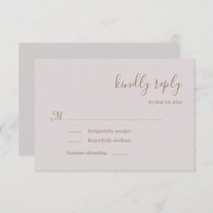 Mariage minimaliste moderne Blush Invitation RSVP